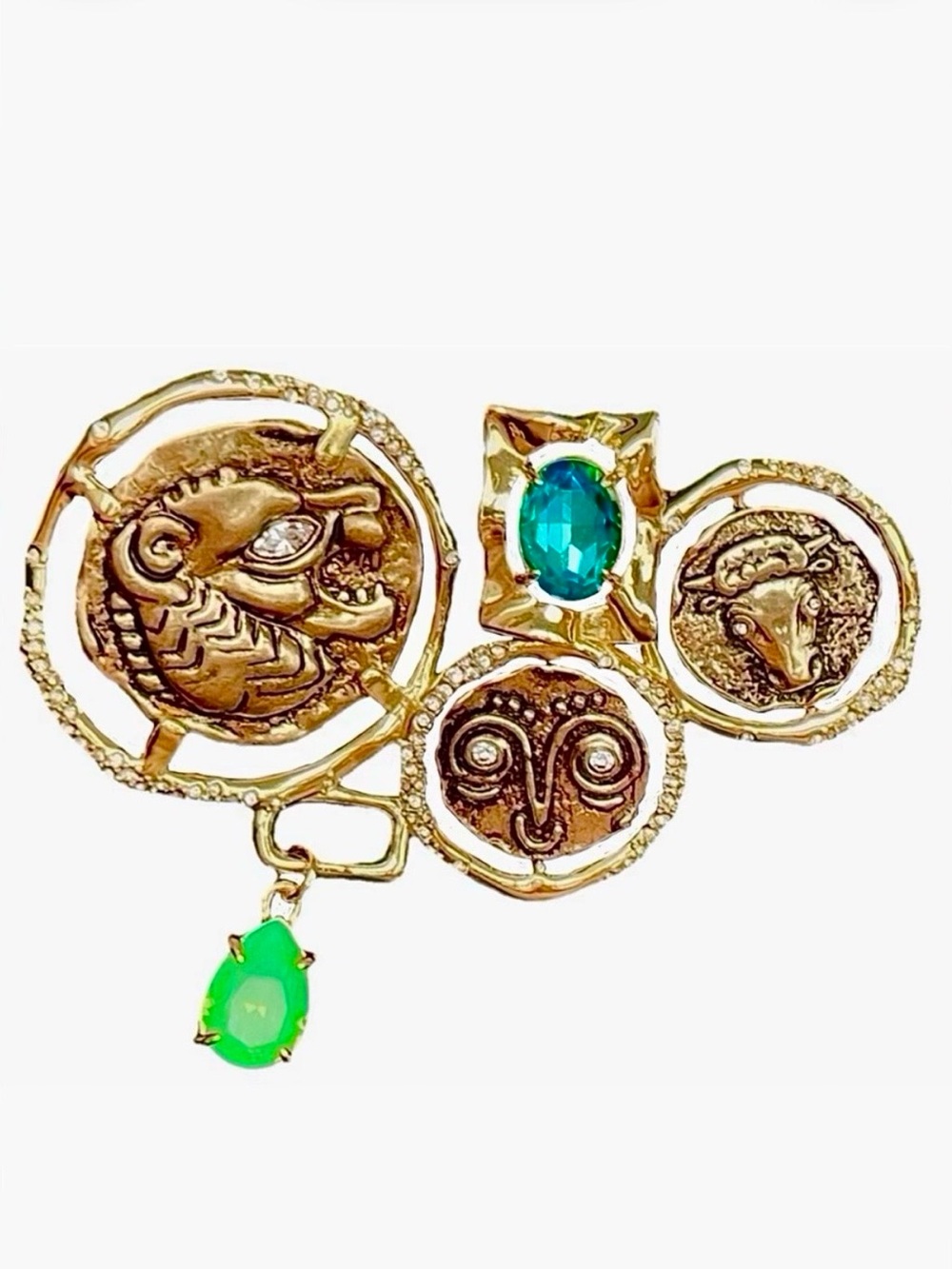 ALEXIS BITTAR Rotating Ancient Coin Brooch